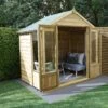 Forest Garden Oakley 8x6 Apex Overlap Solid Wood Summer House With Double Door (Base Included) - Assembly Service Included -Garden Store forest garden oakley 8x6 apex overlap solid wood summer house with double door base included assembly service included5013053188583 03i bq