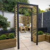 Forest Garden Slatted European Softwood Arch (H) 220cm X (W) 113cm -Garden Store forest garden slatted european softwood arch h 220cm x w 113cm5013053190104 01i