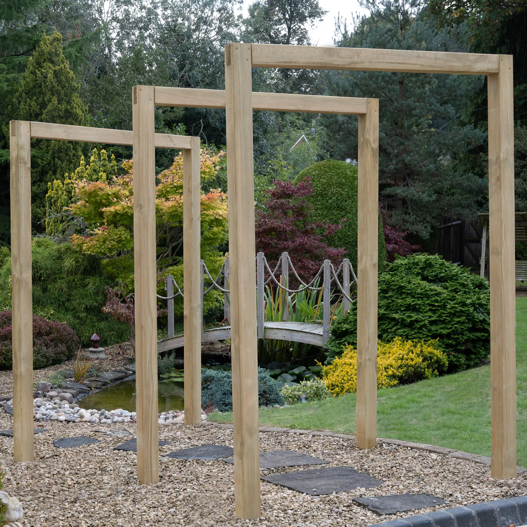Forest Garden Sleeper European Softwood Arch (H) 240cm X (W) 160cm Set Of 3 3 Forest Garden Sleeper European Softwood Arch (H) 240cm X (W) 160cm Set Of 3