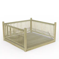 Garden Store 24 Forest Garden Softwood Decking Kit, X3 Balustrade (L) 1.31m X (W) 2.46m