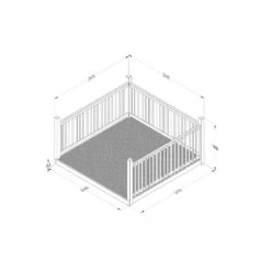 Garden Store -Garden Store forest garden softwood decking kit x3 balustrade l 1 31m x w 2 46m5013053192337 01t