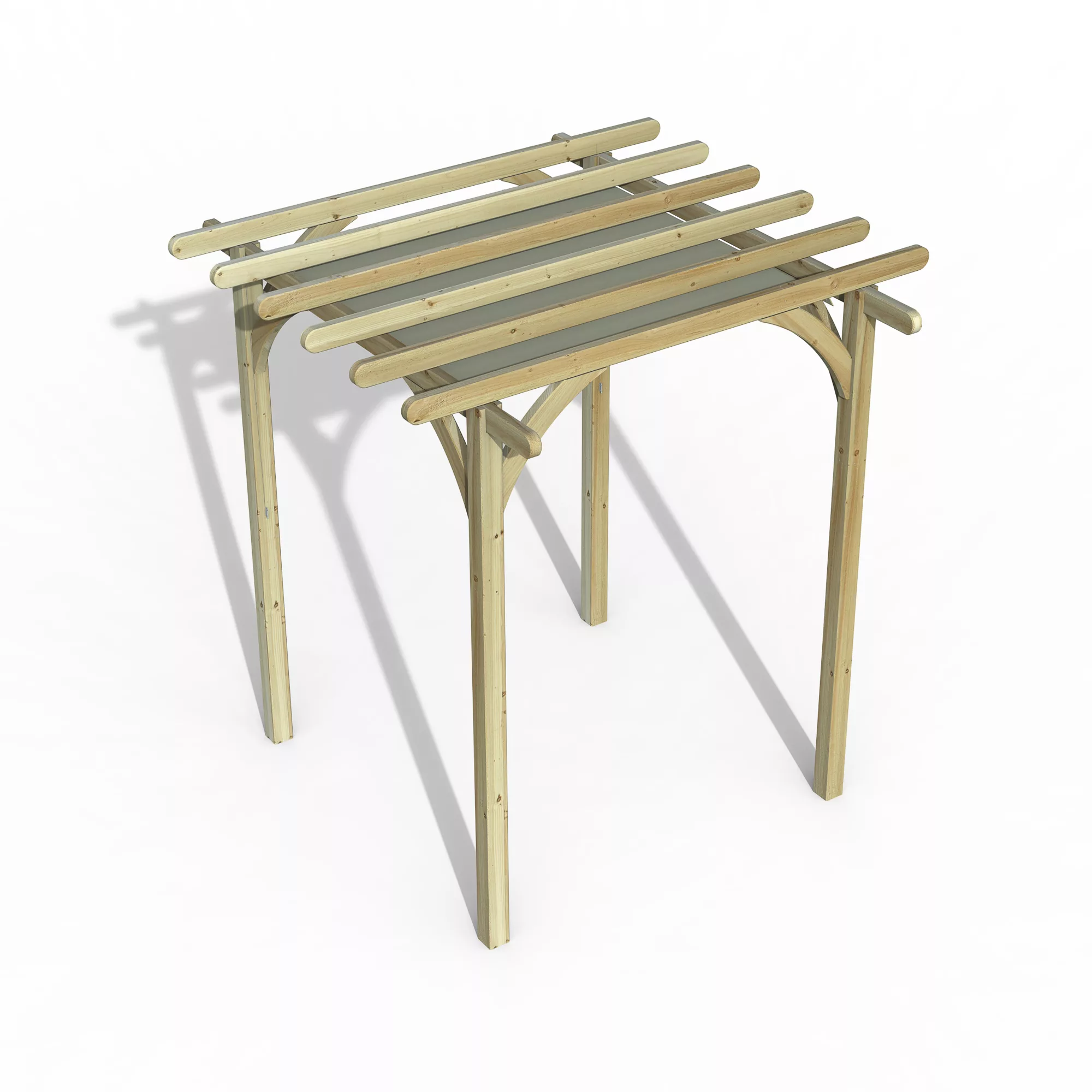 Forest Garden Ultima Cream Pergola & Decking Kit, X4 Post (H) 2.4m X (W) 2.4m - Canopy Included 3 Forest Garden Ultima Cream Pergola & Decking Kit, X4 Post (H) 2.4m X (W) 2.4m - Canopy Included