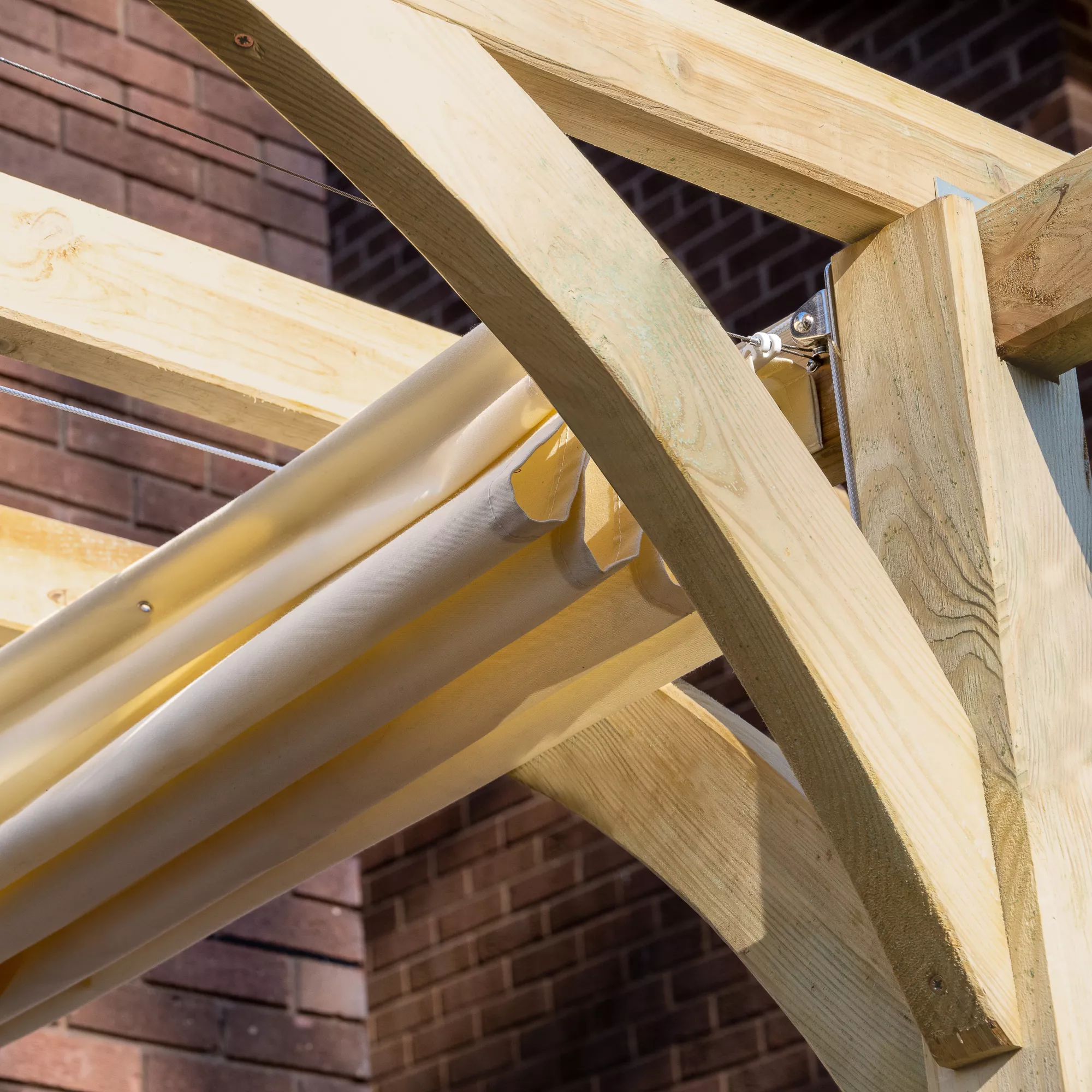 Forest Garden Ultima Cream Pergola & Decking Kit, X4 Post (H) 2.4m X (W) 2.4m - Canopy Included 7 Forest Garden Ultima Cream Pergola & Decking Kit, X4 Post (H) 2.4m X (W) 2.4m - Canopy Included - Image 5