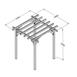 Forest Garden Ultima Square Pergola, (H)2450mm (W)2400mm -Garden Store forest garden ultima square pergola h 2450mm w 2400mm5013053183755 01t bq