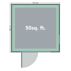 Forest Garden Xtend+ 8x9 Pent Tongue & Groove Garden Office -Garden Store forest garden xtend 8x9 pent tongue groove garden office5013053183557 03t