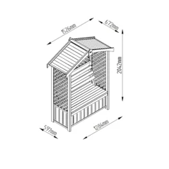 Forest Lyon Lattice Arbour, (H)2000mm (W)1560mm (D)670mm - Assembly Required -Garden Store forest lyon lattice arbour h 2000mm w 1560mm d 670mm assembly required5013053154694 01t