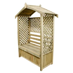 Forest Lyon Lattice Arbour, (H)2000mm (W)1560mm (D)670mm - Assembly Required -Garden Store forest lyon lattice arbour h 2000mm w 1560mm d 670mm assembly required5013053154694 02c