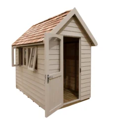 Forest Retreat 8x5 Apex Pressure Treated Overlap Cream Shed With Floor - Assembly Service Included -Garden Store forest retreat 8x5 apex pressure treated overlap cream shed with floor assembly service included5013053176535 02c bq