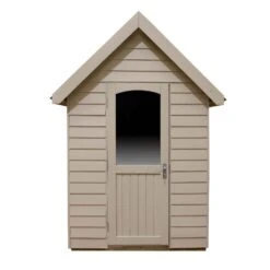 Forest Retreat 8x5 Apex Pressure Treated Overlap Cream Shed With Floor - Assembly Service Included -Garden Store forest retreat 8x5 apex pressure treated overlap cream shed with floor assembly service included5013053176535 03c bq