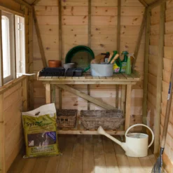 Forest Retreat 8x5 Apex Pressure Treated Overlap Cream Shed With Floor - Assembly Service Included -Garden Store forest retreat 8x5 apex pressure treated overlap cream shed with floor assembly service included5013053176535 36c bq