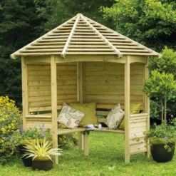 Forest Venetian Corner Arbour, (H)2500mm (W)2330mm (D)1610mm - Assembly Required -Garden Store forest venetian corner arbour h 2500mm w 2330mm d 1610mm assembly required5013053139745 05i