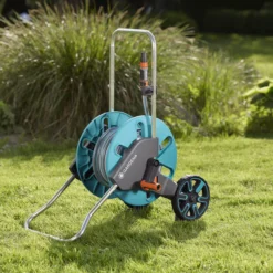 Gardena Aquaroll Freestanding Manual Hose Reel Set (L)20m -Garden Store gardena aquaroll freestanding manual hose reel set l 20m4078500032872 01i bq