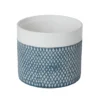 GoodHome Blue Coral Clay Diamond Design Round Plant Pot (Dia)19.2cm -Garden Store goodhome blue coral clay diamond design round plant pot dia 19 2cm3663602440987 02C