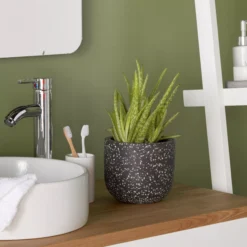 GoodHome Charcoal Speckled Circular Plant Pot (Dia)16.2cm 7 GoodHome Charcoal Speckled Circular Plant Pot (Dia)16.2cm -Garden Store goodhome charcoal speckled circular plant pot dia 16 2cm3663602441588 01i bq