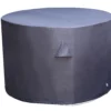 GoodHome Hamilton Steel Grey Round Dining Table Cover 78cm(H) 123cm(Dia) -Garden Store goodhome hamilton steel grey round dining table cover 78cm h 123cm dia 5059340354866 01c