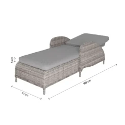 GoodHome Hamilton Steeple Grey Rattan Effect Sun Lounger -Garden Store goodhome hamilton steeple grey rattan effect sun lounger5059340676159 03t