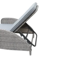 GoodHome Hamilton Steeple Grey Rattan Effect Sun Lounger -Garden Store goodhome hamilton steeple grey rattan effect sun lounger5059340676159 37c
