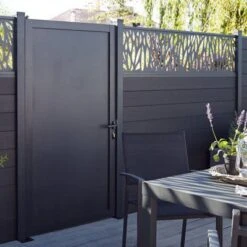 GoodHome Neva Aluminium Gate, (H)1.72m (W)0.93m -Garden Store goodhome neva aluminium gate h 1 72m w 0 93m3663602943068 02bq