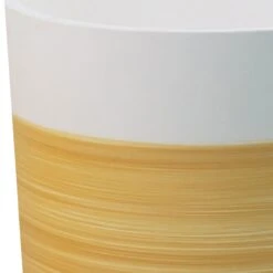 GoodHome Penan White Wood Effect Cement Circular Plant Pot (Dia)38cm -Garden Store goodhome penan white wood effect cement circular plant pot dia 38cm5059340328324 36c