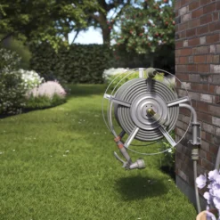GoodHome Watering Wall-mounted Empty Hose Reel Without Wheels -Garden Store goodhome watering wall mounted empty hose reel without wheels5059340251295 01i