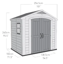 Keter Factor 8x6 Apex Beige Plastic Shed With Floor -Garden Store keter factor 8x6 apex beige plastic shed with floor7290103664947 18bq