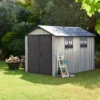 Keter Oakland Apex Anthracite Grey Plastic 2 Door 2 Windows Shed With Floor -Garden Store keter oakland apex anthracite grey plastic 2 door 2 windows shed with floor7290106928459 22i bq