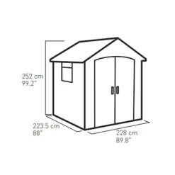Keter Premier Apex Tongue & Groove Grey Shed With Floor -Garden Store keter premier apex tongue groove grey shed with floor7290112634122 01t bq
