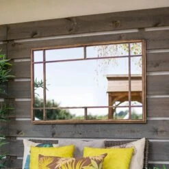 La Hacienda Aston & Wold Milano Gold Effect Rectangular Framed Garden Mirror 1000mm X 650mm -Garden Store la hacienda aston wold milano gold effect rectangular framed garden mirror 1000mm x 650mm5055025559106 03i bq
