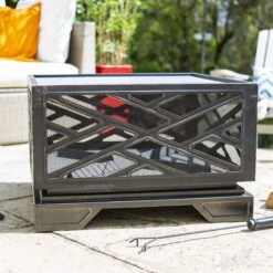 La Hacienda Brooklyn Steel Firepit -Garden Store la hacienda brooklyn steel firepit5055025582364 01i BQ