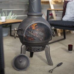 La Hacienda Cuba Cast Iron & Steel Chiminea -Garden Store la hacienda cuba cast iron steel chiminea5055025560270 02i bq