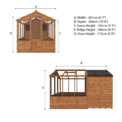 Mercia 10x6 Apex Greenhouse Combi Shed - Assembly Required -Garden Store mercia 10x6 apex greenhouse combi shed assembly required5029442091204 01i bq