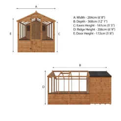 Mercia 12x6 Apex Greenhouse Combi Shed - Assembly Required -Garden Store mercia 12x6 apex greenhouse combi shed assembly required5029442091211 01i bq