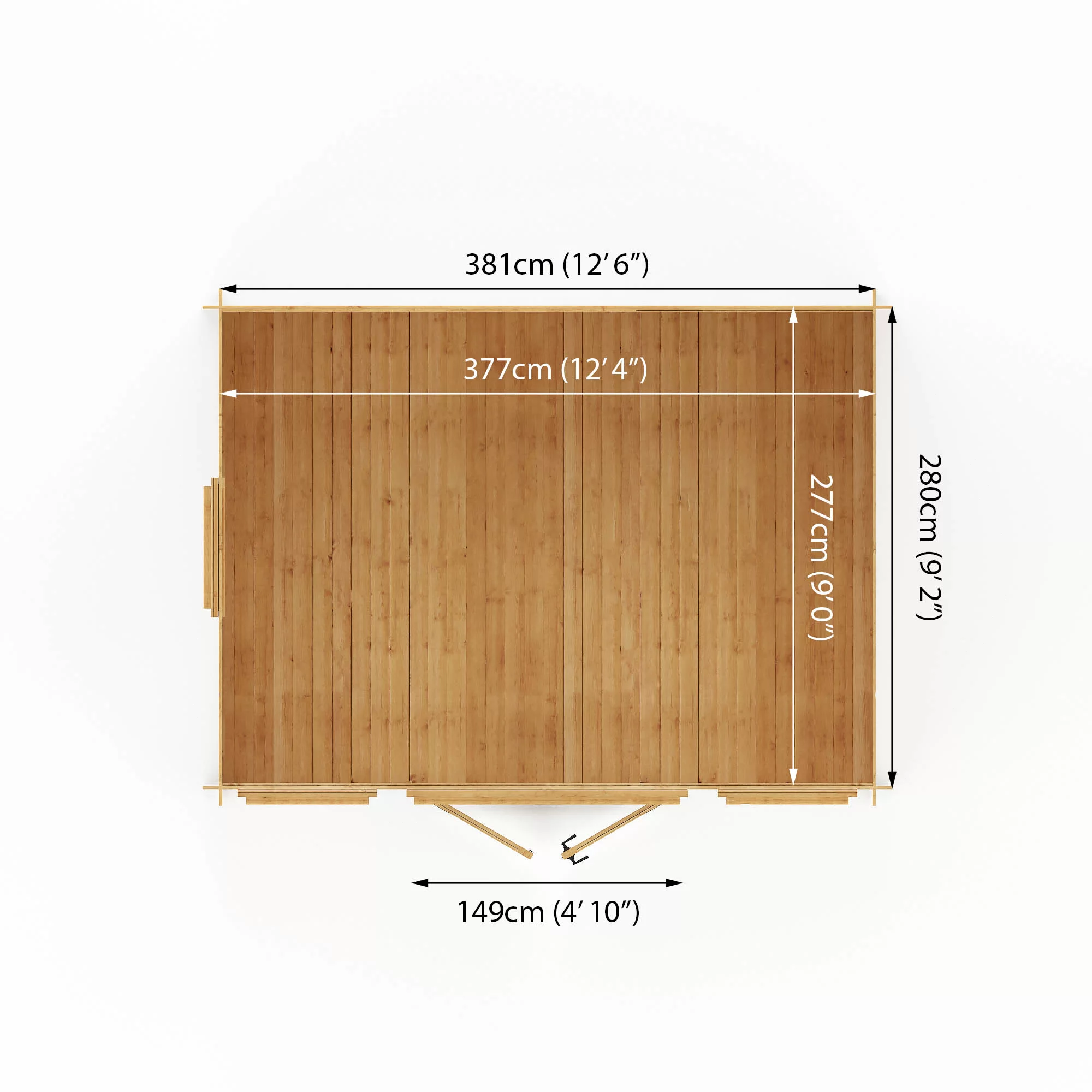 Mercia 13x10 Reverse Apex Tongue & Groove Cabin With Double Door 12 Mercia 13x10 Reverse Apex Tongue & Groove Cabin With Double Door - Image 10