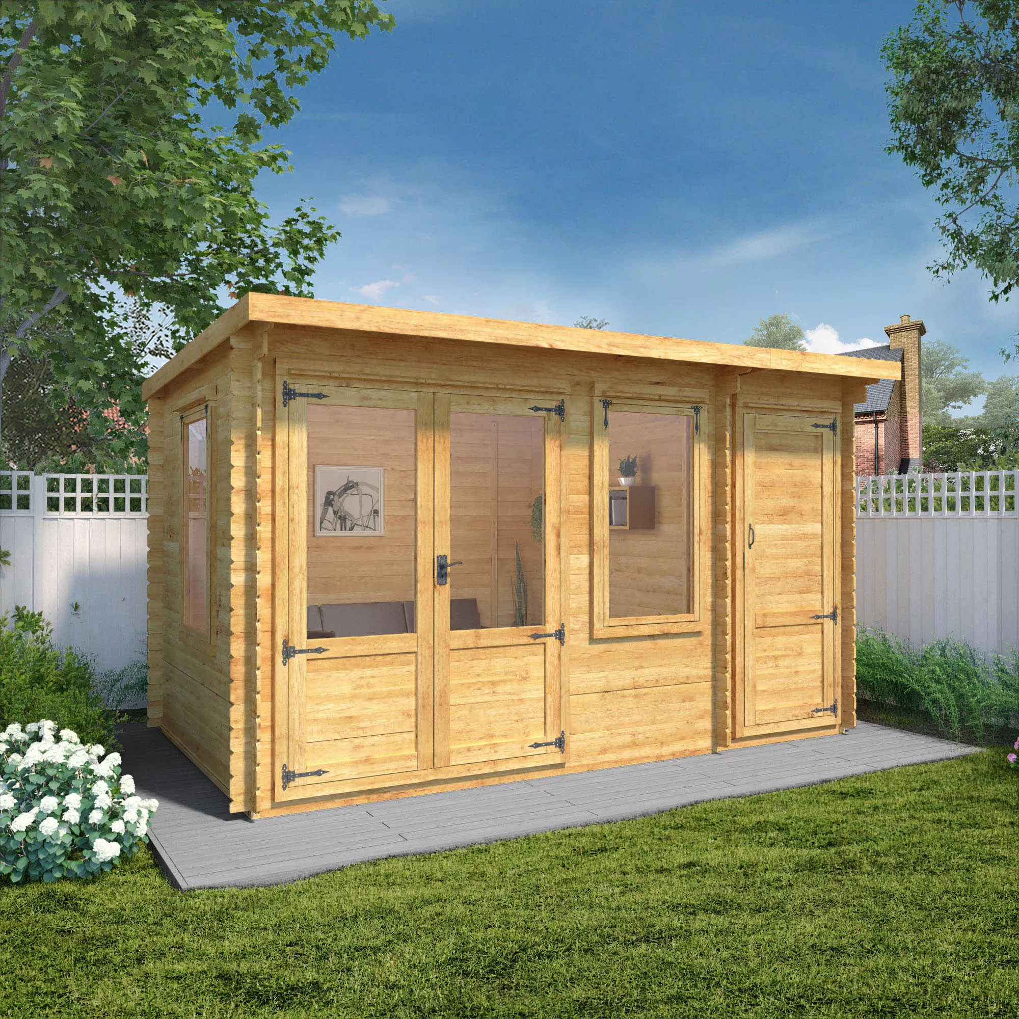 Mercia 13x8 Pent Tongue & Groove Cabin With Double Door 10 Mercia 13x8 Pent Tongue & Groove Cabin With Double Door - Image 8