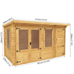 Mercia 13x8 Pent Tongue & Groove Cabin With Double Door 22 Mercia 13x8 Pent Tongue & Groove Cabin With Double Door -Garden Store mercia 13x8 pent tongue groove cabin with double door5029442002477 01t bq