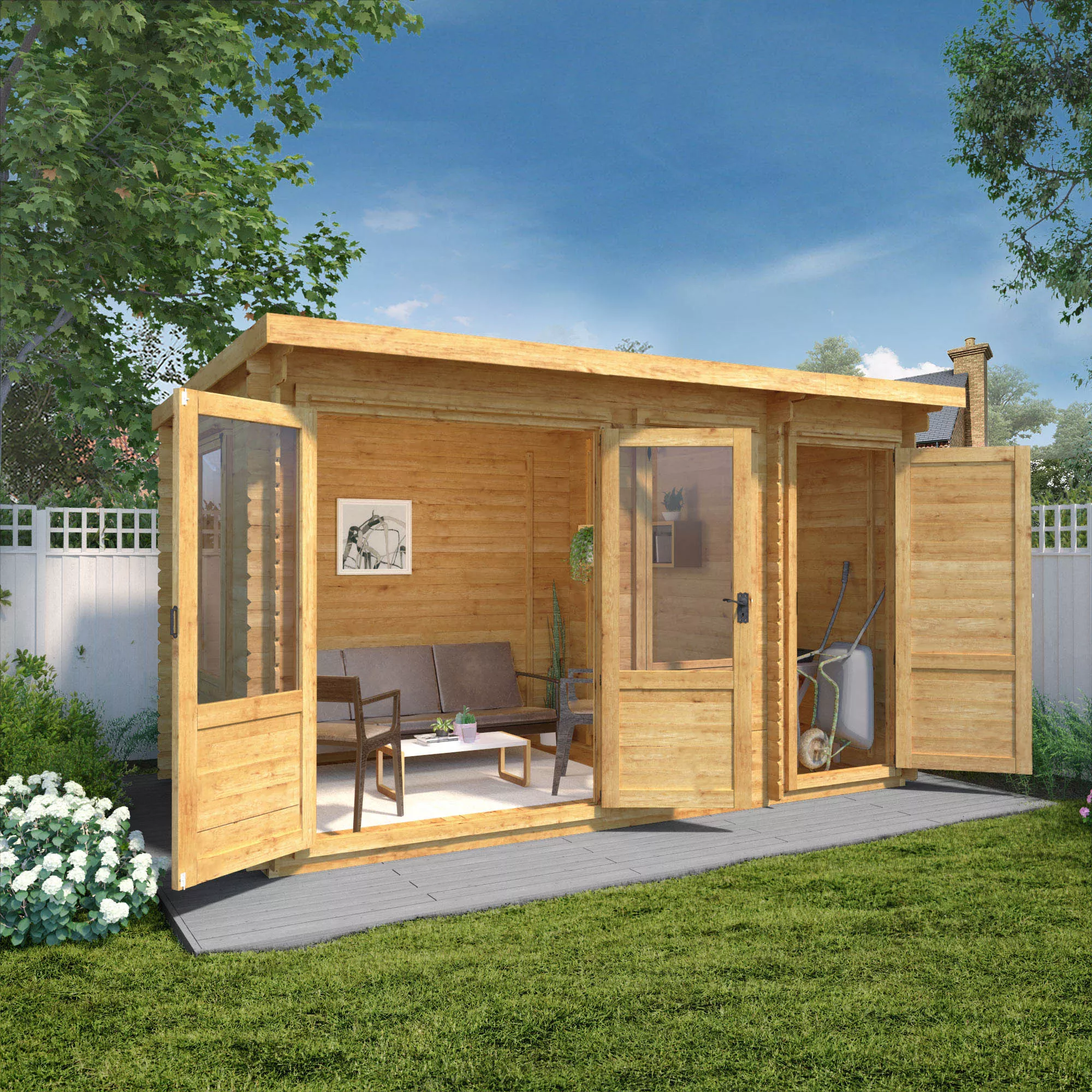 Mercia 13x8 Pent Tongue & Groove Cabin With Double Door 11 Mercia 13x8 Pent Tongue & Groove Cabin With Double Door - Image 9