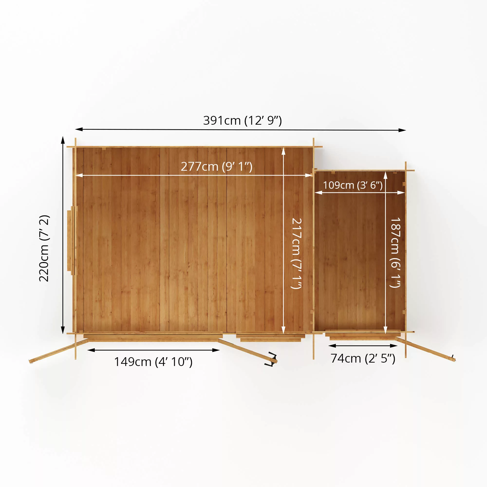 Mercia 13x8 Pent Tongue & Groove Cabin With Double Door 13 Mercia 13x8 Pent Tongue & Groove Cabin With Double Door - Image 11