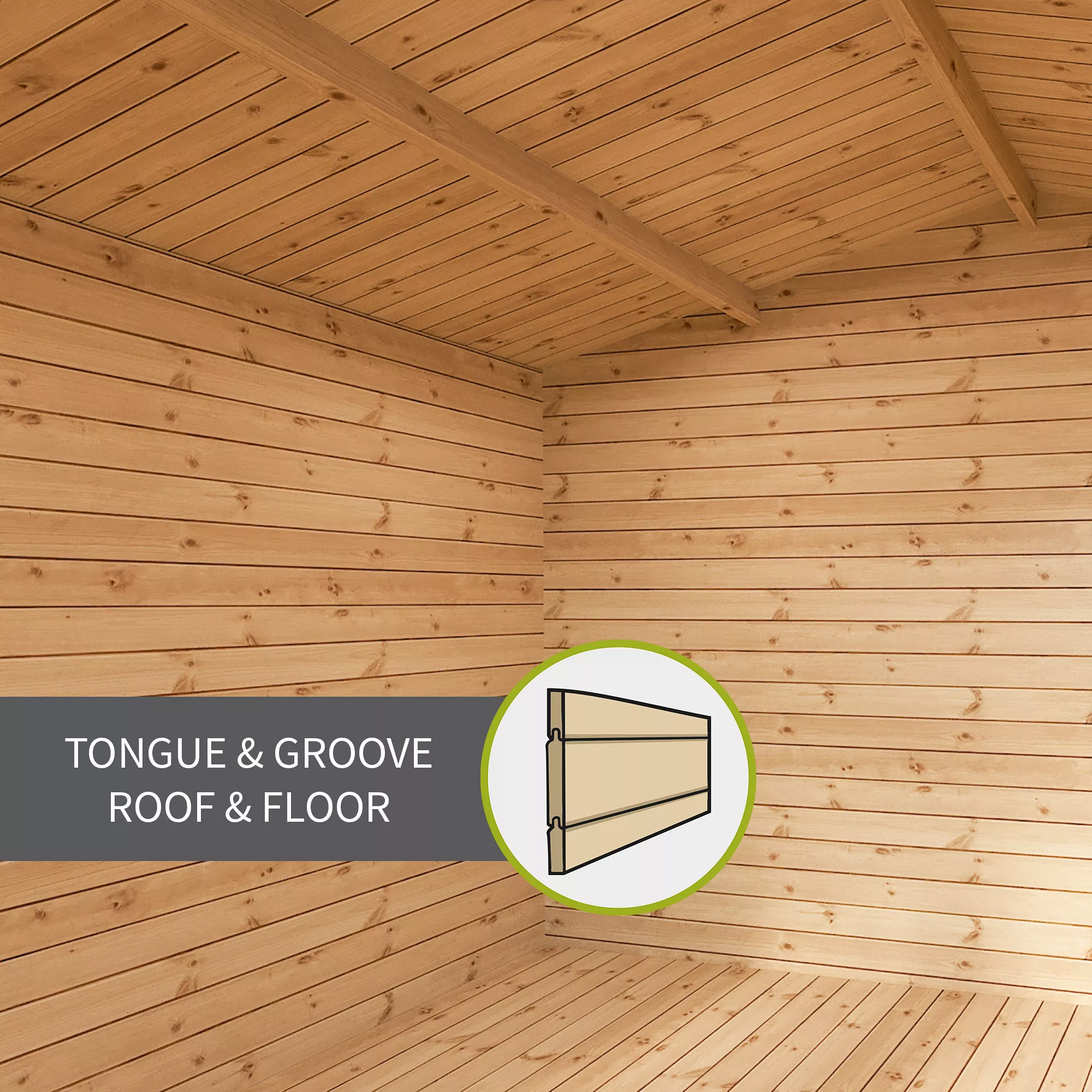 Mercia 13x8 Pent Tongue & Groove Cabin With Double Door 4 Mercia 13x8 Pent Tongue & Groove Cabin With Double Door - Image 2