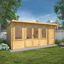 Mercia 17x10 Pent Tongue & Groove Cabin With Double Door 17 Mercia 17x10 Pent Tongue & Groove Cabin With Double Door -Garden Store mercia 17x10 pent tongue groove cabin with double door5029442002484 01i bq