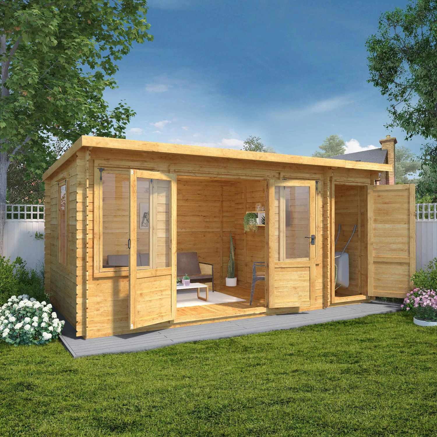 Mercia 17x10 Pent Tongue & Groove Cabin With Double Door 8 Mercia 17x10 Pent Tongue & Groove Cabin With Double Door - Image 6
