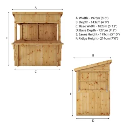 Mercia 6x4 Ft Pent Tongue & Groove Wooden Garden Bar With Single Door -Garden Store mercia 6x4 ft pent tongue groove wooden garden bar with single door5029442007250 01t