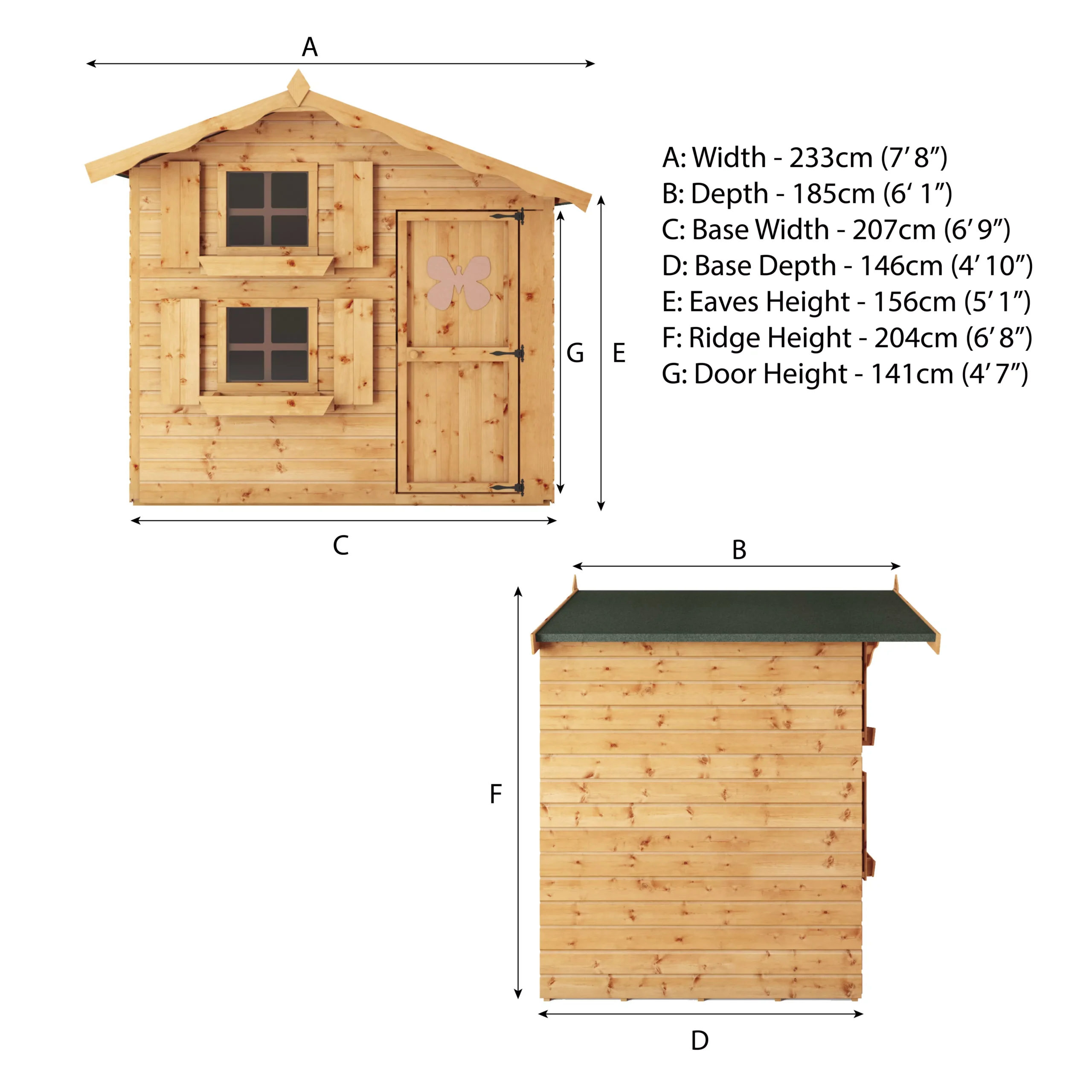 Mercia 7x5 Snowdrop Shiplap Wooden Playhouse 7 Mercia 7x5 Snowdrop Shiplap Wooden Playhouse - Image 5