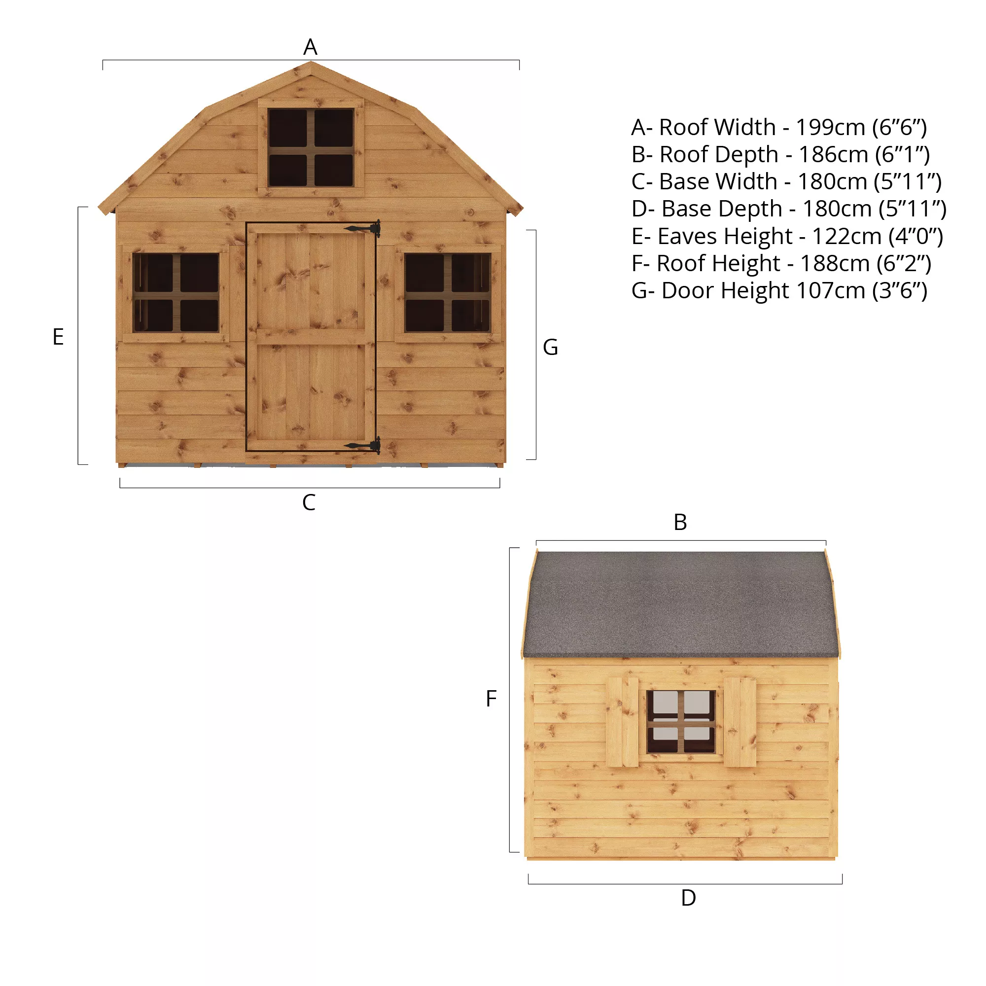 Mercia 7x6 Dutch Apex Tongue & Groove Playhouse - Assembly Service Included 5 Mercia 7x6 Dutch Apex Tongue & Groove Playhouse - Assembly Service Included - Image 3