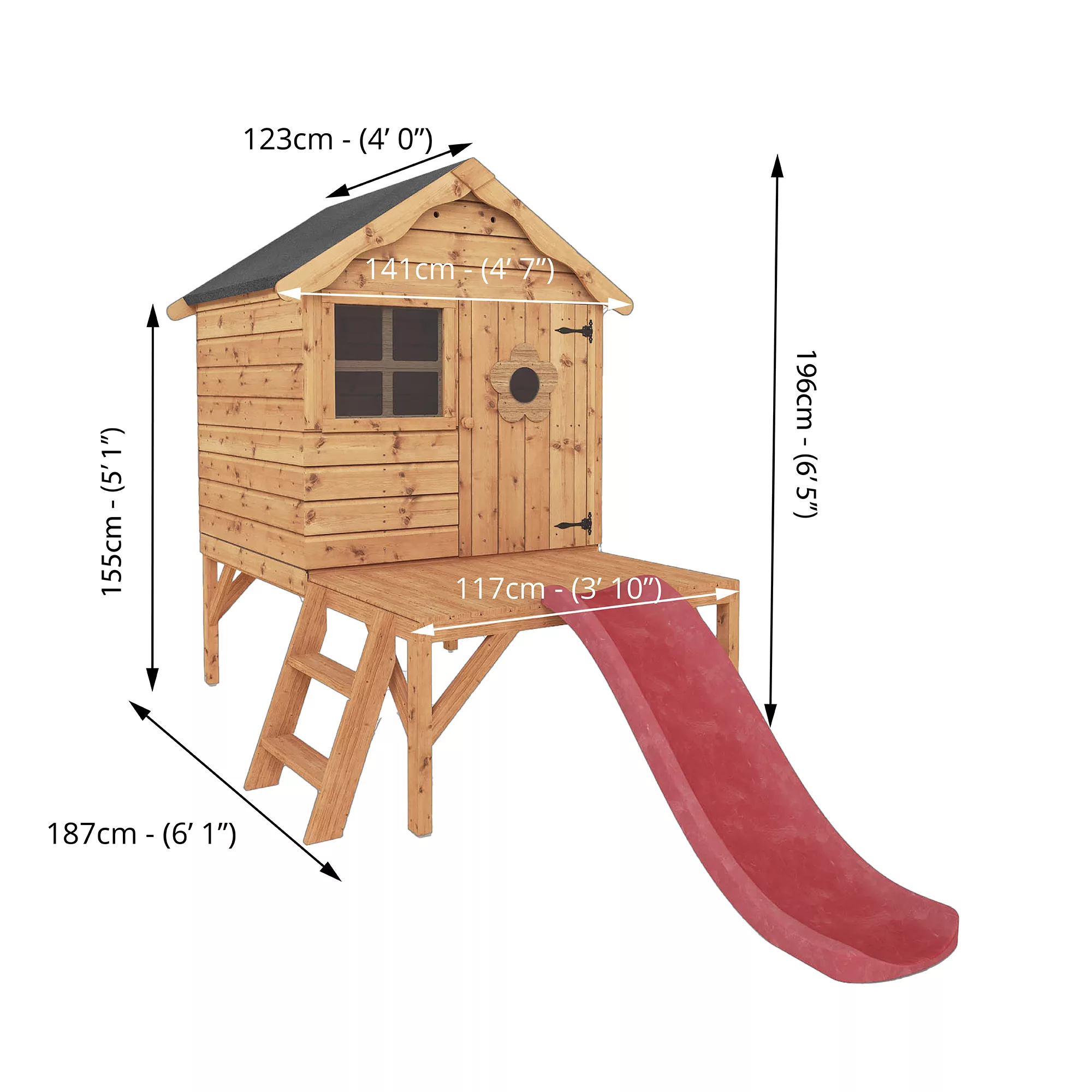 Mercia 8x10 Snug Apex Shiplap Tower Slide Playhouse 5 Mercia 8x10 Snug Apex Shiplap Tower Slide Playhouse - Image 3