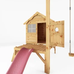 Mercia Snug Wooden Swing Set & Slide -Garden Store mercia snug wooden swing set slide5029442008264 02i