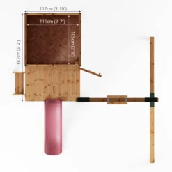 Mercia Snug Wooden Swing Set & Slide -Garden Store mercia snug wooden swing set slide5029442008264 02t