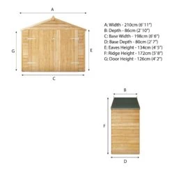 Mercia Solid Wood 3x7 Overlap Apex Bike Store -Garden Store mercia solid wood 3x7 overlap apex bike store5029442001012 01t