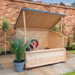 Mercia Tongue & Groove Solid Wood Lift Up Sloping Garden Storage -Garden Store mercia tongue groove solid wood lift up sloping garden storage5029442006659 02i