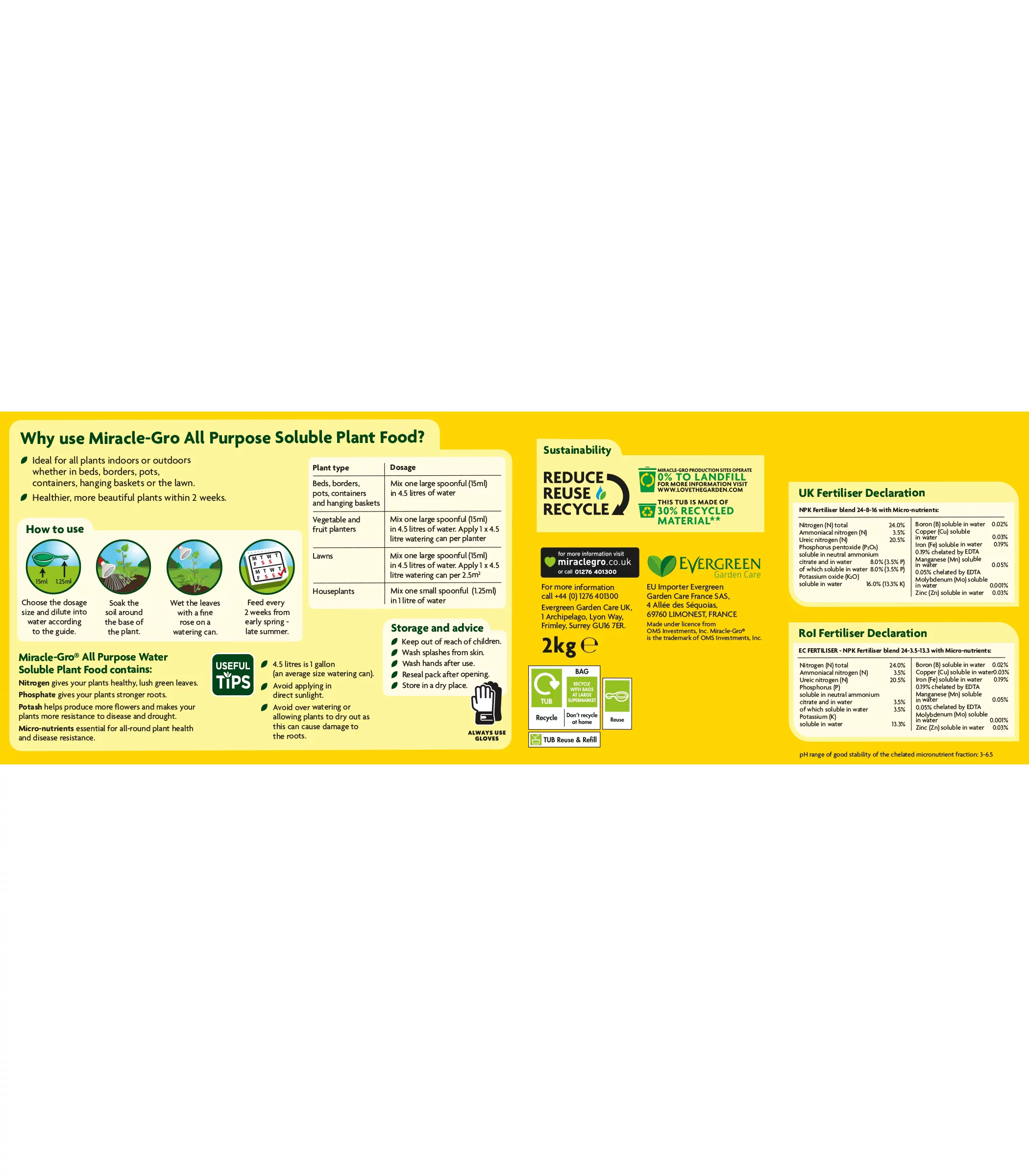 Miracle-Gro Soluble Universal Plant Feed 2kg 4 Miracle-Gro Soluble Universal Plant Feed 2kg - Image 2