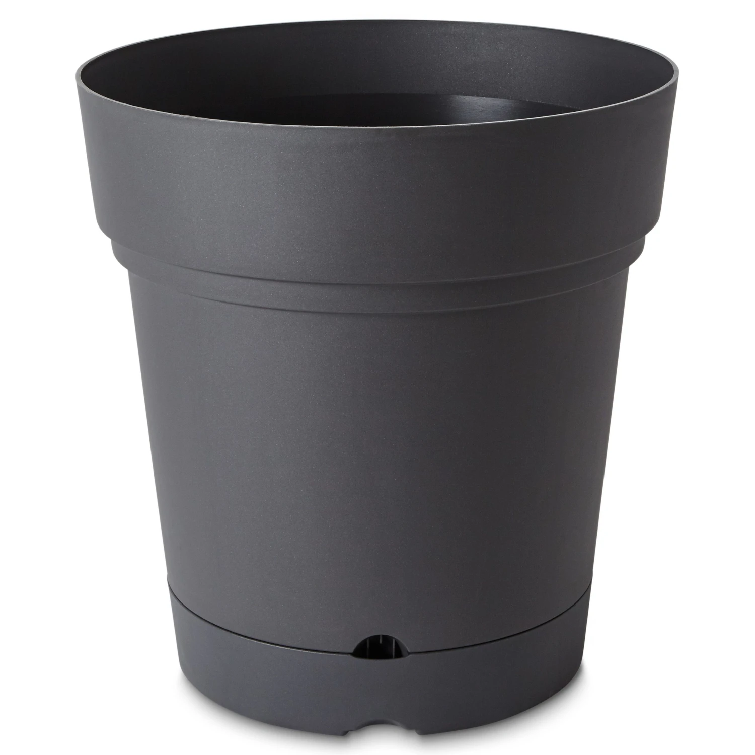 Nurgul Dark Grey Plastic Round Plant Pot (Dia)58cm 3 Nurgul Dark Grey Plastic Round Plant Pot (Dia)58cm